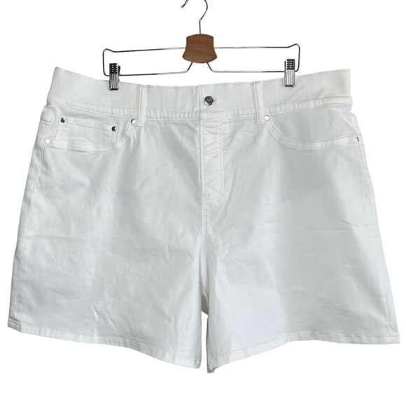 Spanx Womens Plus size White Denim Slimming High Waisted  Jean Shorts 3X - Picture 2 of 9